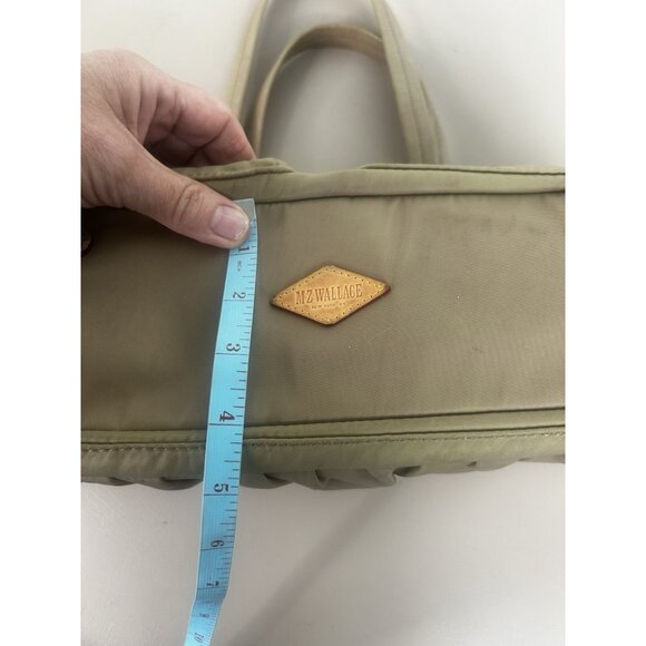 MZ Wallace Bedford Nylon Leather Beige Tan Jane Shoulder Bag - Picture 16 of 16